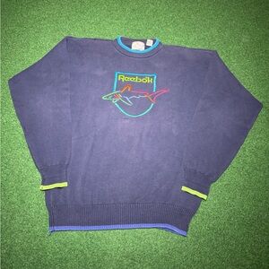 VTG Reebok Greg Norman Collection Sweater XL Shark 90s PGA Golf RARE Neon Knit